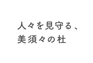 人々を見守る、美須々の社